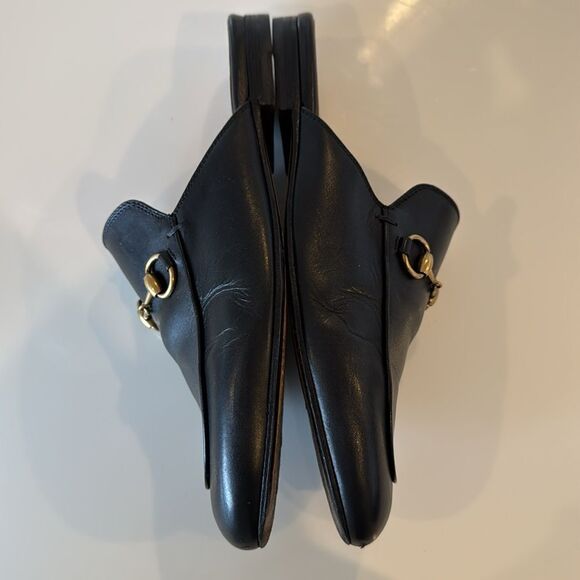 Gucci Princetown Horsebit Leather Slip On Mules Black Size EU 37.5 US 7.5 - Picture 6 of 10